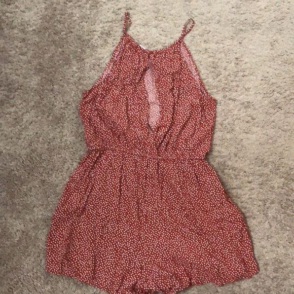 White & Burnt Orange Romper - Picture 2 of 5